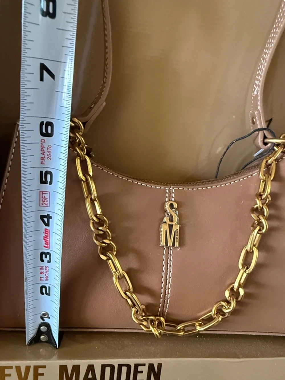 Steve Madden Blush Taupe Shoulder Bag Set with Charm & Card Case - Picture 9 of 10